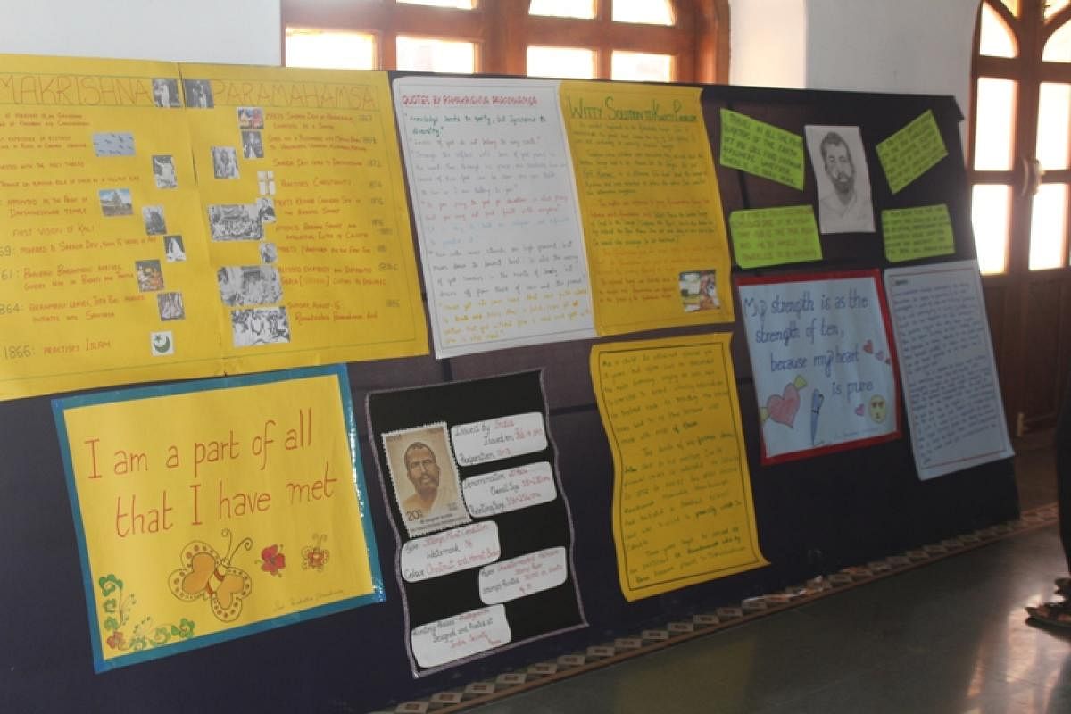 An exhibition on Paramahamsa Ramakrishna was held at University College in Mangaluru.