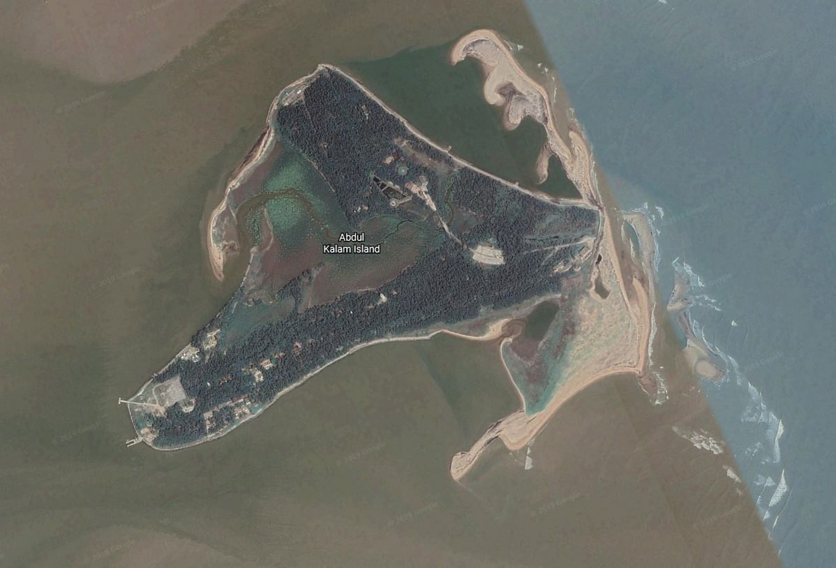Abdul Kalam Island (Wheeler Island), off the coast of Odisha. (Google Earth)