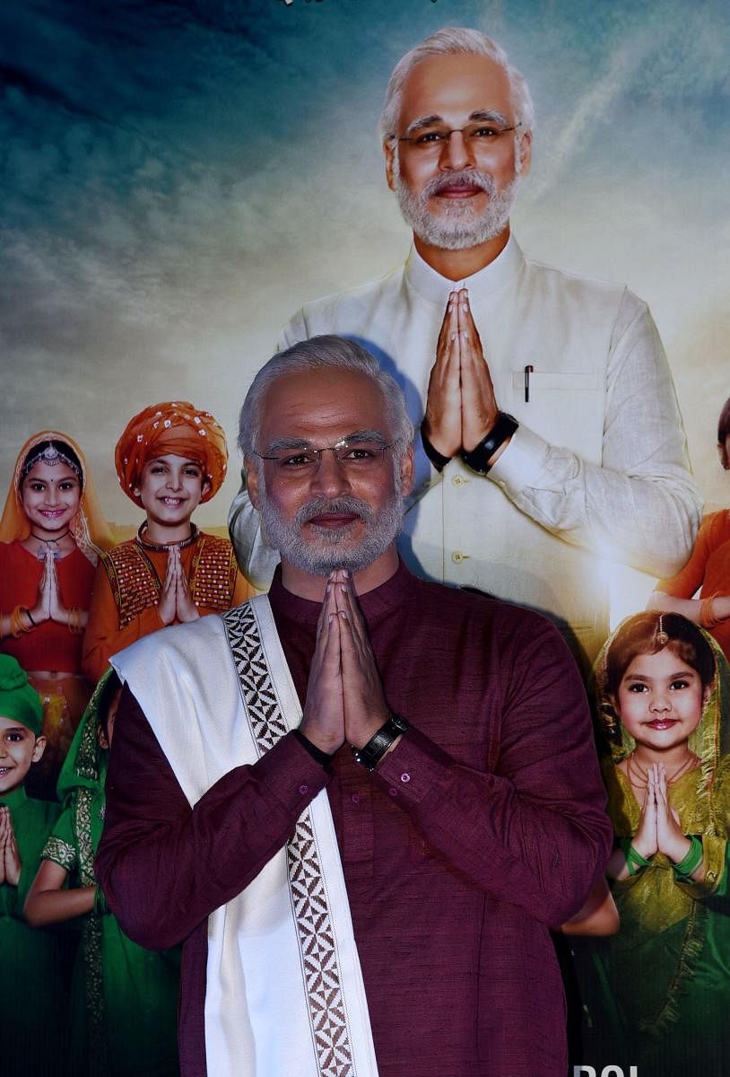 Indian Bollywood actor Vivek Oberoi, characterised as Prime Minister Narendra Modi, gestures during the trailer launch for the upcoming biopic film "PM Narendra Modi", in Mumbai on March 20, 2019. AFP File photo