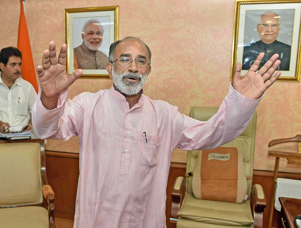 After his minister's status, the BJP has handed over Meghalaya to KJ Alphons to supervise next year's polls for 60 assembly seats. PTI file photo