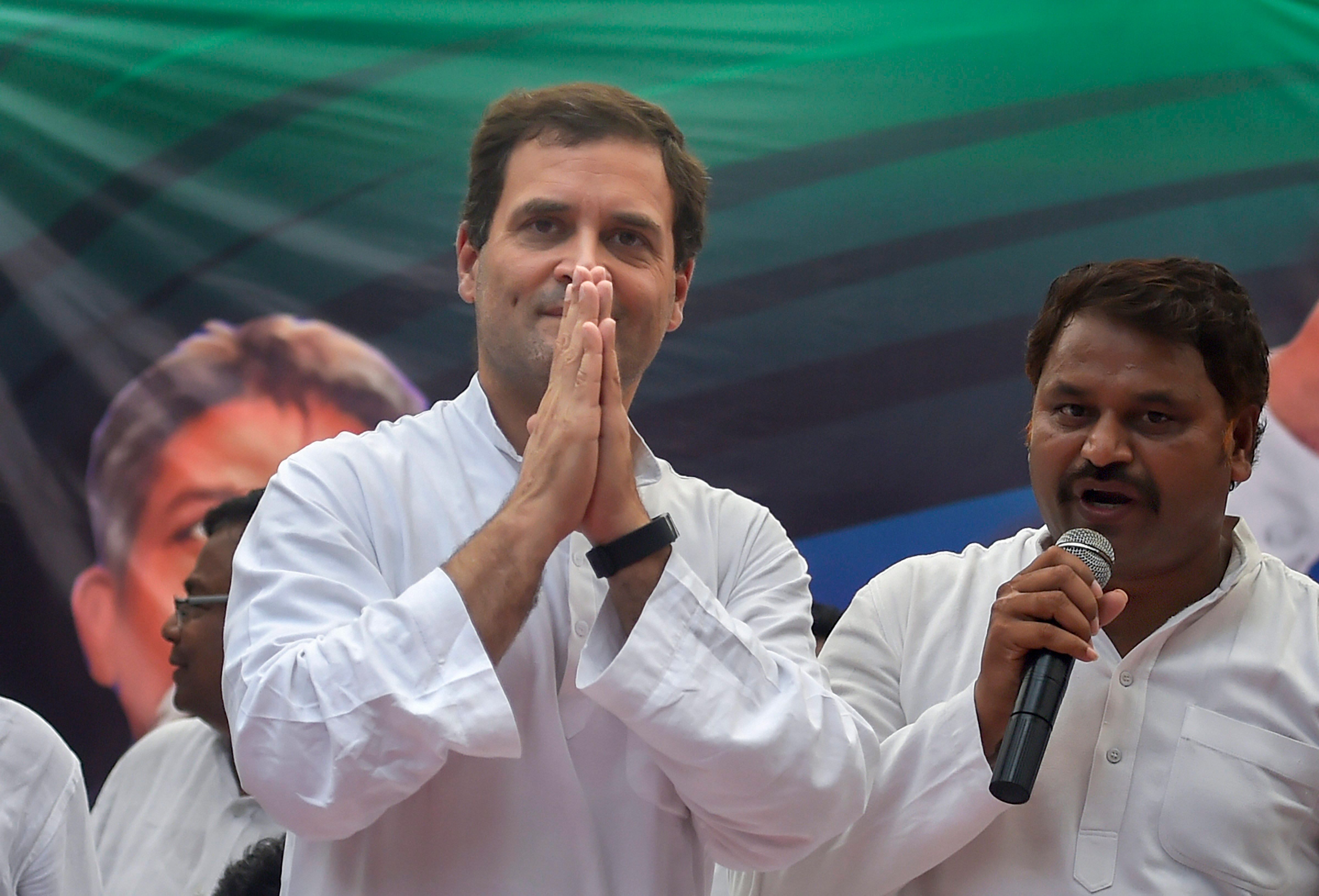 In his first visit to the state, after taking over as the Congress president, Rahul will take out a roadshow on Saturday in the heart of Jaipur city. PTI file photo
