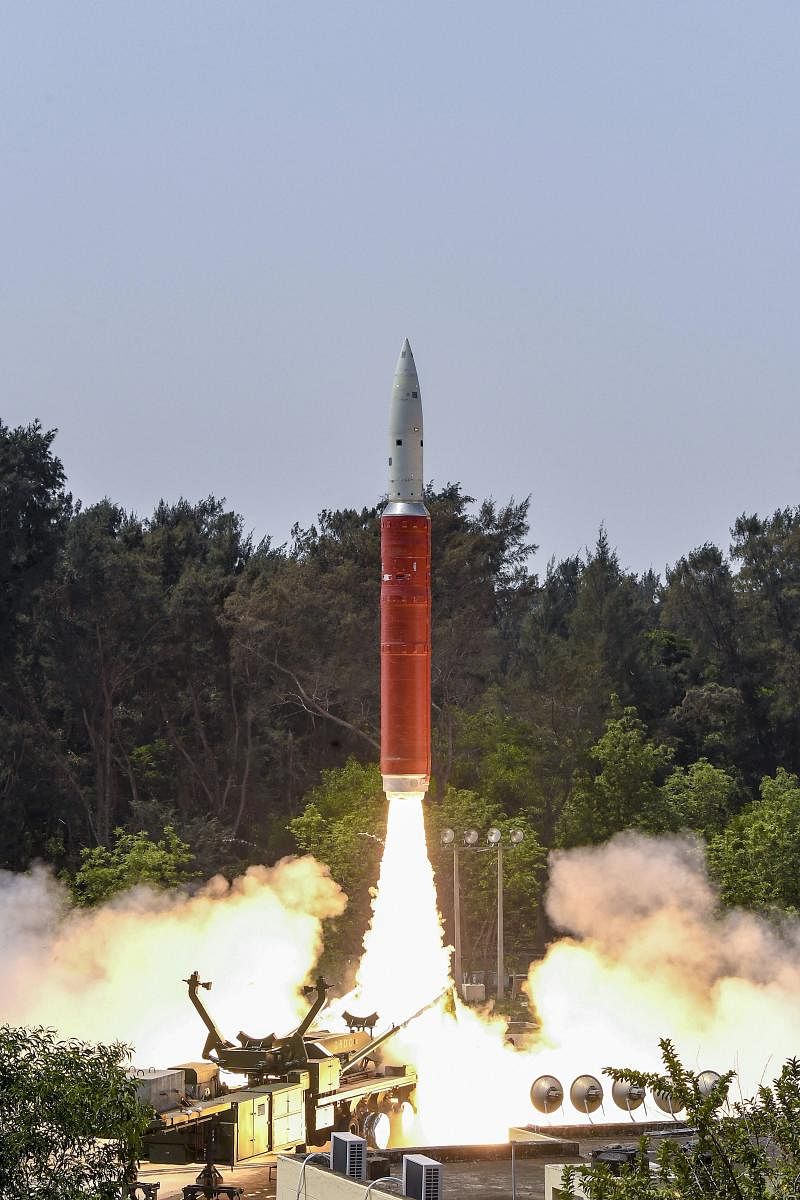 Ballistic Missile Defence (BMD) Interceptor missile being launched by Defence Research and Development Organisation (DRDO) in an Anti-Satellite (A-SAT) missile test ‘Mission Shakti’ engaging an Indian orbiting target satellite in Low Earth Orbit (LEO) in a ‘Hit to Kill’ mode from Abdul Kalam Island, Odisha, Wednesday, March 27, 2019. (PTI Photo)