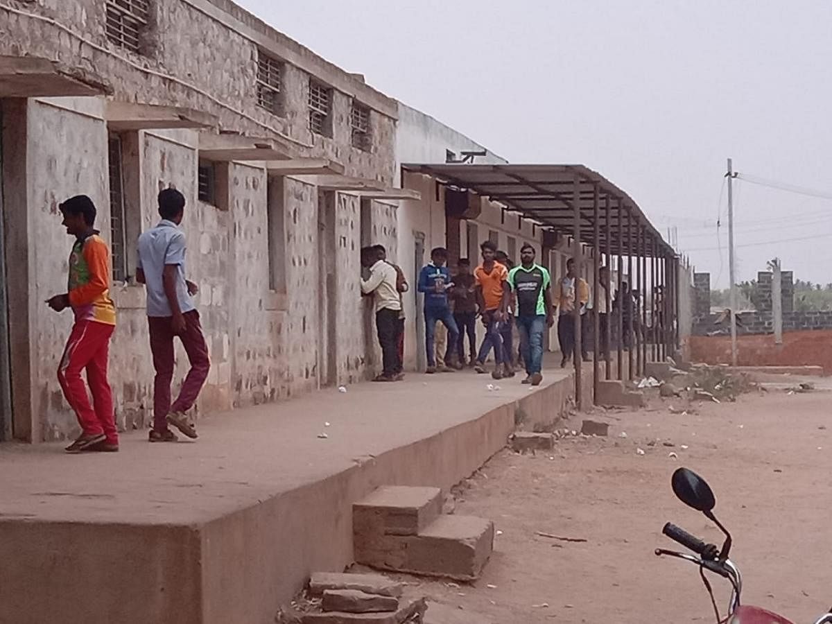 A view of the exam centre in Bagalkot district.