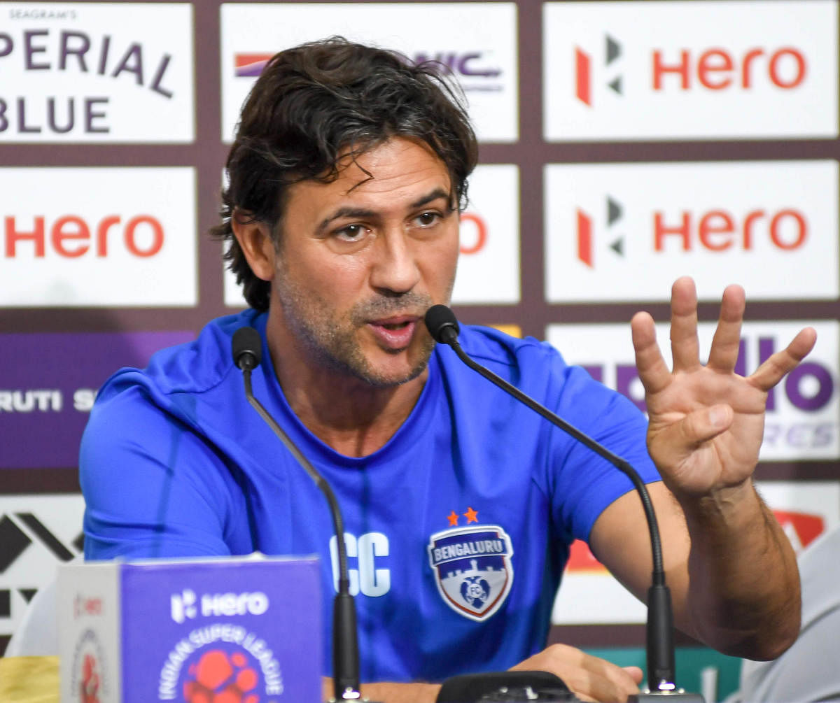 BFC coach Carles Cuadrat has managed to win the ISL title in his very first year as the coach of the team.  DH Photo/ B H Shivakumar