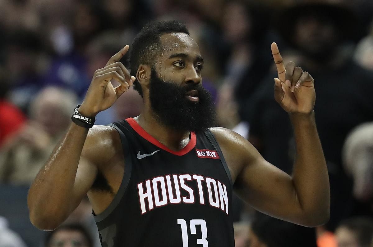 Harden had his 42nd career triple-double and his NBA record fifth with 50 or more points. (AFP File Photo)