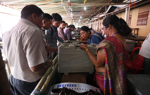 Balloting for five Lok Sabha constituencies in Assam and for one of the two Lok Sabha seats in Tripura began Monday, marking the first phase of India's general election, officials said. AP photo