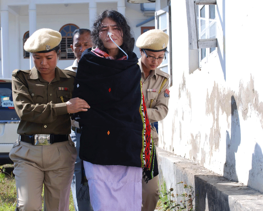Human rights activist Irom Sharmila Chanu, who has been on a fast for 13 years against a special, stringent anti-terror act in Manipur, was Thursday not allowed to vote in the Lok Sabha polls as per law. AP photo
