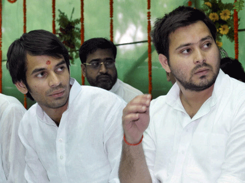 Tej Pratap and Tejaswi Yadav. PTi file photo
