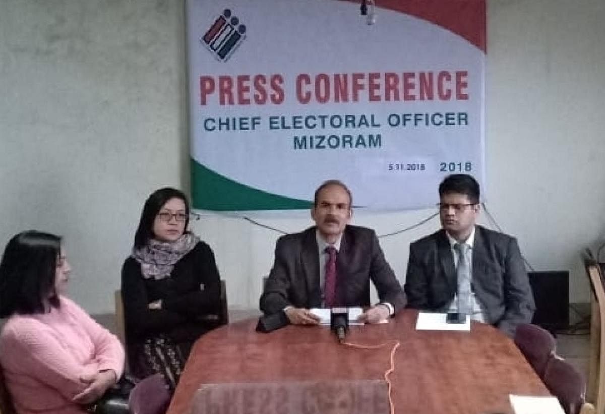 Chief electoral officer, Mizoram S B Shashank in Aizawl on Monday. Photo by Puia Chhangte