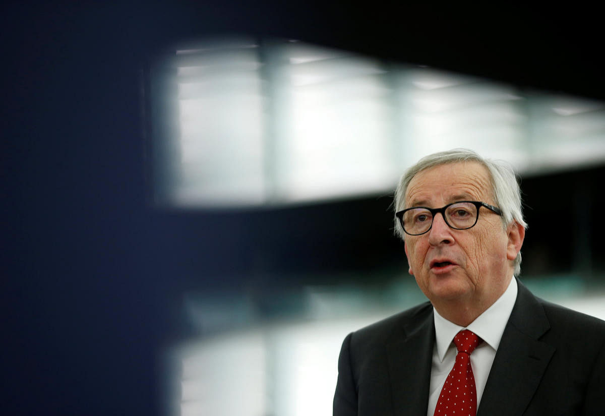 Asked about the matter of a second referendum -- an option demanded by many of those who would prefer to remain in the EU -- Juncker said that "it is something that concerns the British only". (Reuters Photo)