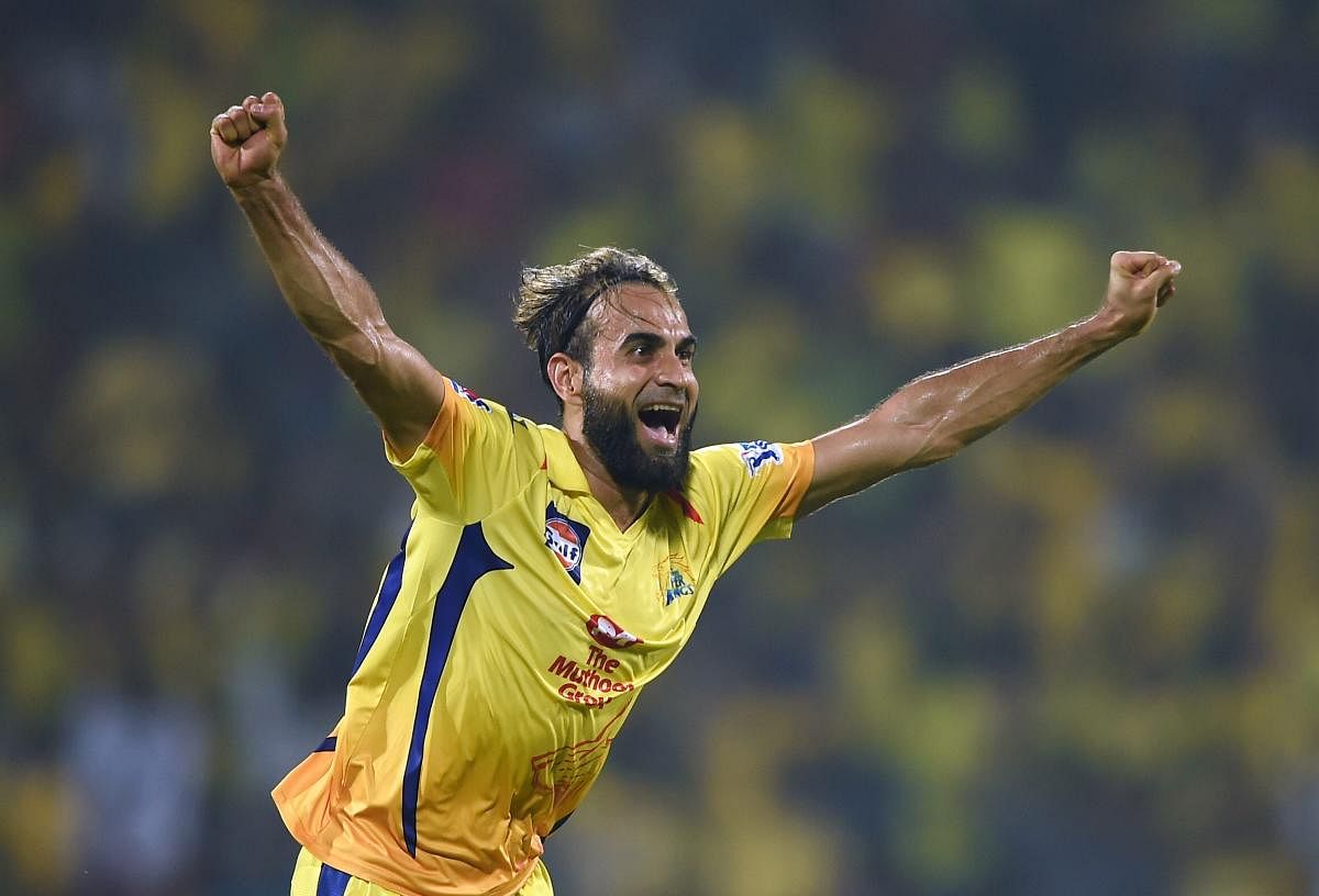 STEPPING UP: Imran Tahir bowled well in tough conditions in Chennai Super King's narrow win over Rajasthan Royals in Chennai on Sunday. PTI