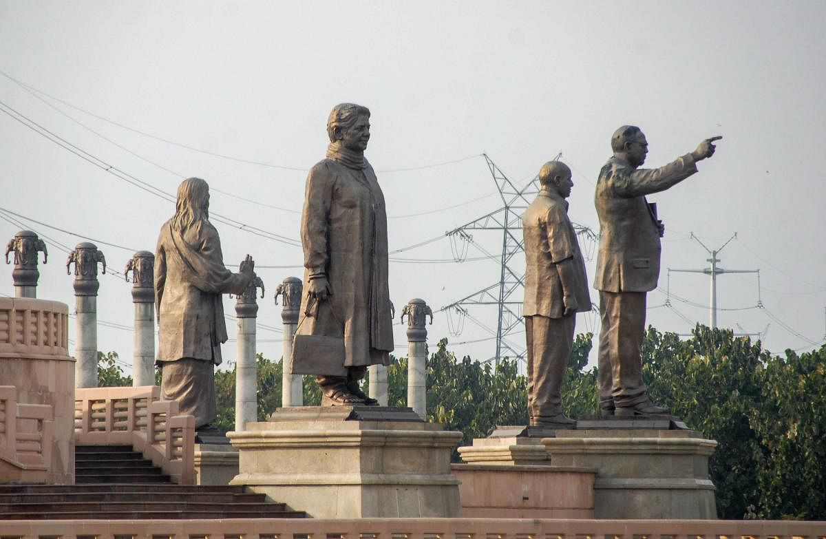 Mayawati said in her affidavit that her statues came into being "as the will of the state legislature to represent the will of the people". PTI File photo