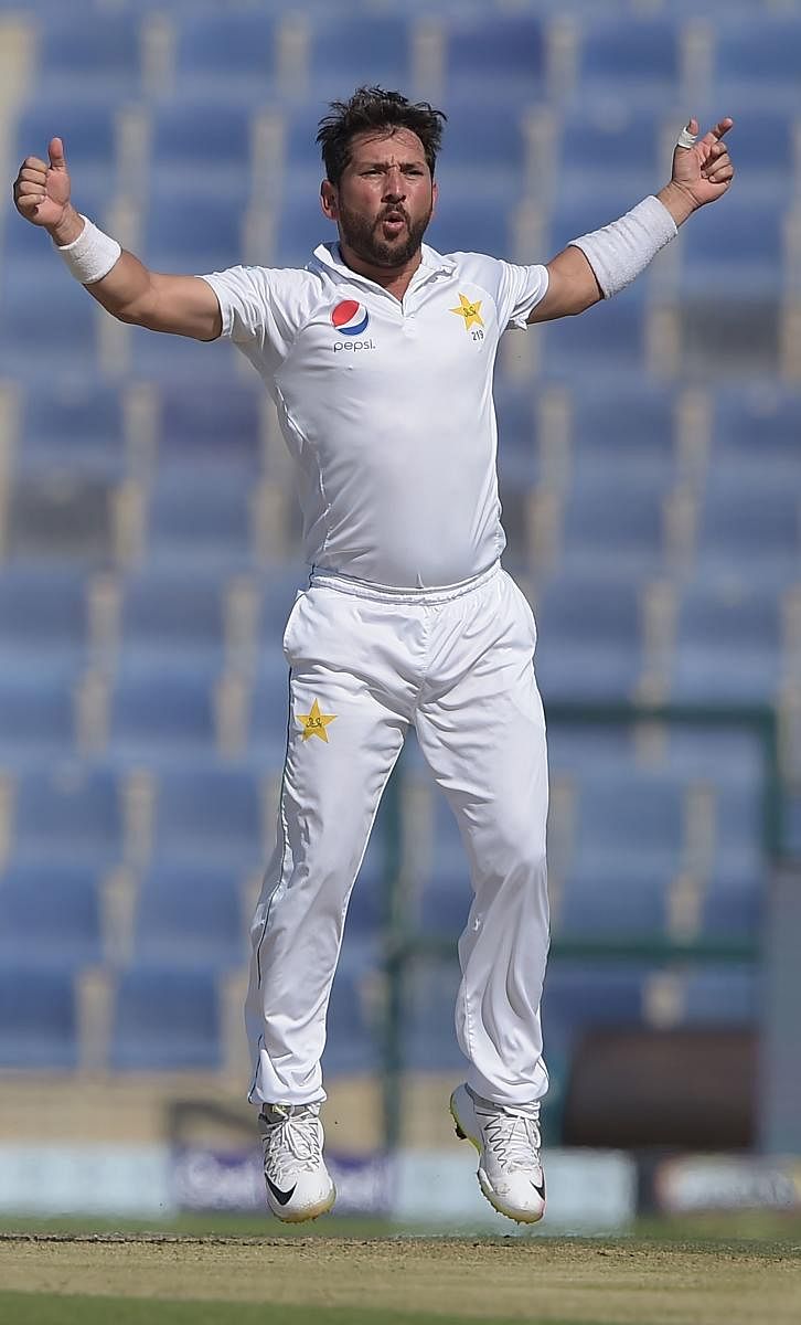 Yasir Shah was seen lip syncing to a Bollywood number with an unknown female in the popular video service Tick Tok. AFP File Photo
