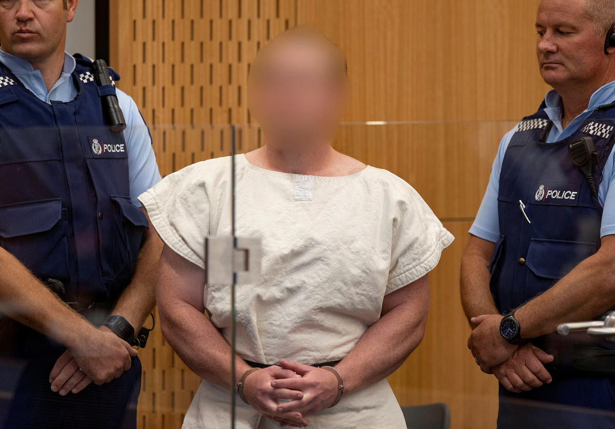 Brenton Tarrant, charged for murder in relation to the mosque attacks, is seen in the dock during his appearance in the Christchurch District Court, New Zealand. (Reuters File Photo)