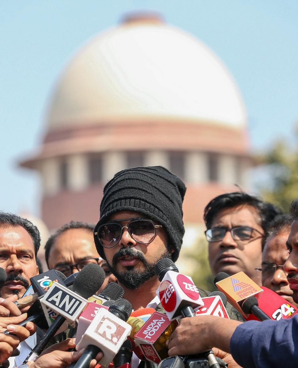 Former Indian cricketer S Sreesanth. PTI file photo