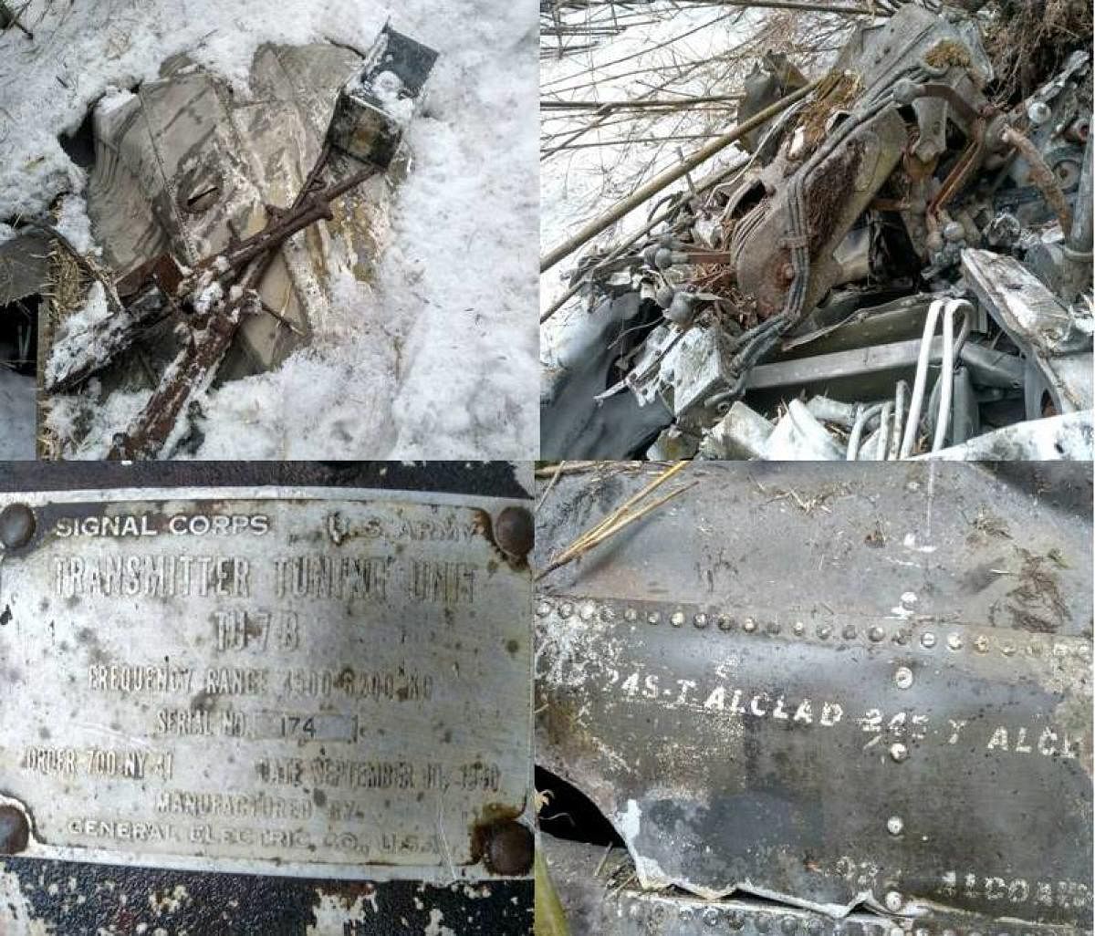 A collage of the WW-II aircraft wreckage. Photo by Indian Army