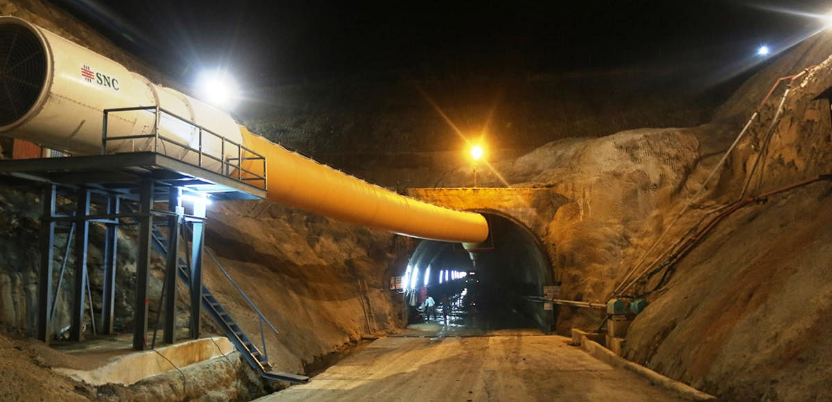A view of the tunnel near Ajjampura, which forms part of the Upper Bhadra Project. After a long struggle, the Rs 2,813-crore project got administrative approval in 2003. However, irrigation still remains a pipe dream for farmers of Chitradurga district. D