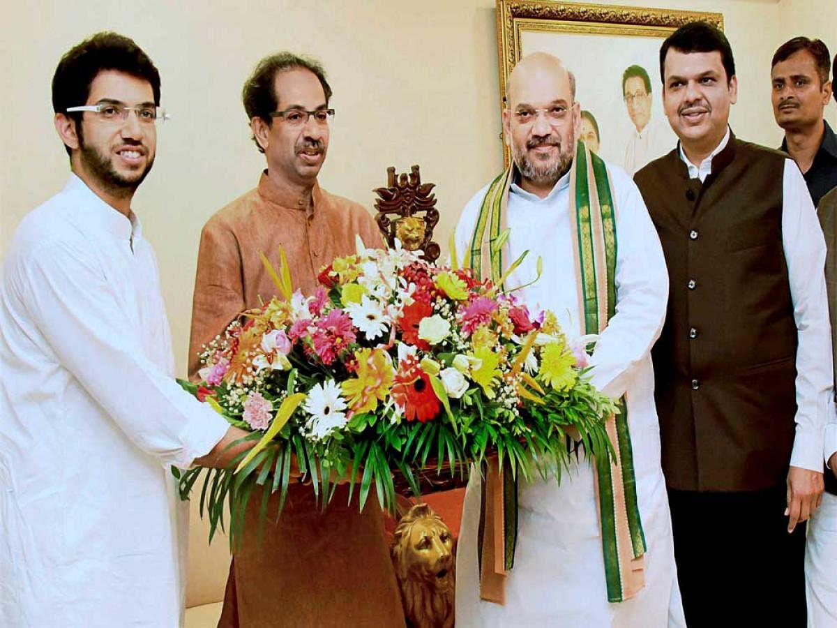 The Sena, it may be recalled had targetted Modi and BJP president Amit Shah and the policies of the NDA government, before entering into a seat-sharing agreement. (DH File Photo)