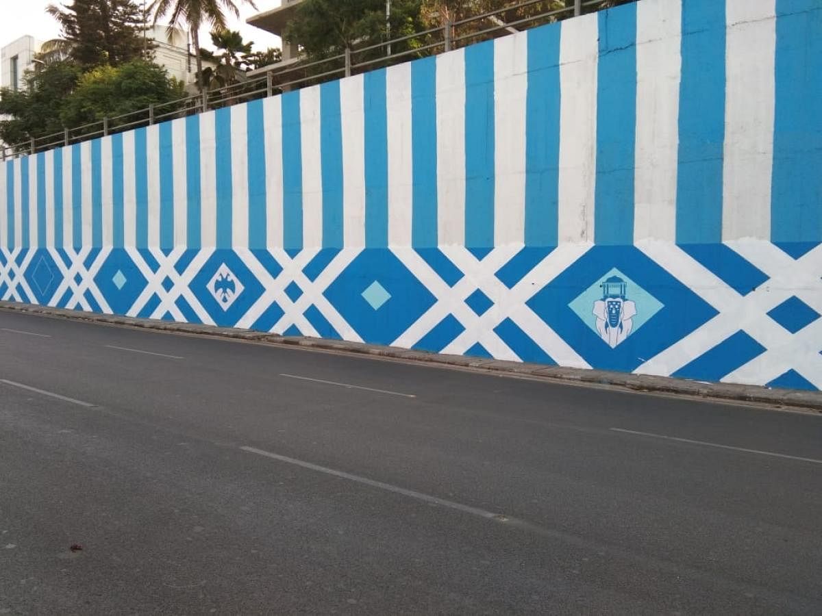 The Mekhri Circle underpass wall painted by the Ugly Indian group between March 30 and April 5. 
