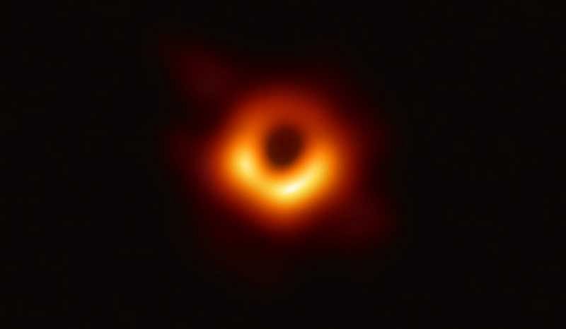 The supermassive black hole now immortalised by a far-flung network of radio telescopes is 50 million lightyears away in a galaxy known as M87.(@ehtelescope/Twitter)