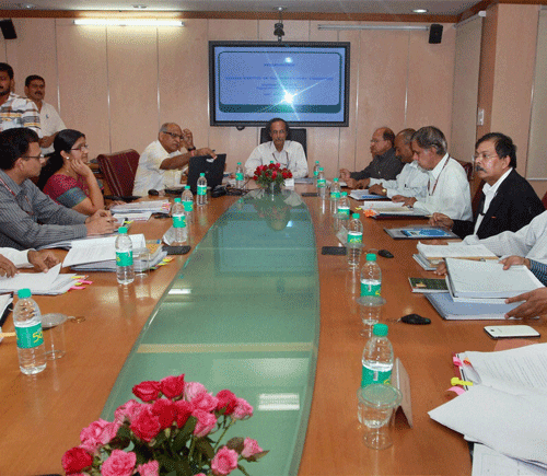 S. K. Sarkar, Secretary of Ministry of Water Resources, chairing the Second Meeting of the Cauvery Supervisory Committee in New Delhi on Wednesday. PTI Photo