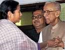 File Photo- Veteran Communist leader and former West Bengal Chief Minister Jyoti Basu (R) with Trinamool Congress chief Mamata Banerjee at a programme in Kolkata. PTI