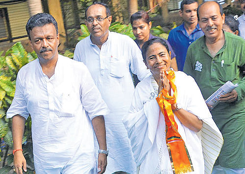 Ruling Trinamool Congress today surged ahead in 83 constituencies, whereas Congress-Left Front combine was ahead in 26 seats and BJP in two constituencies of West Bengal. PTI Photo