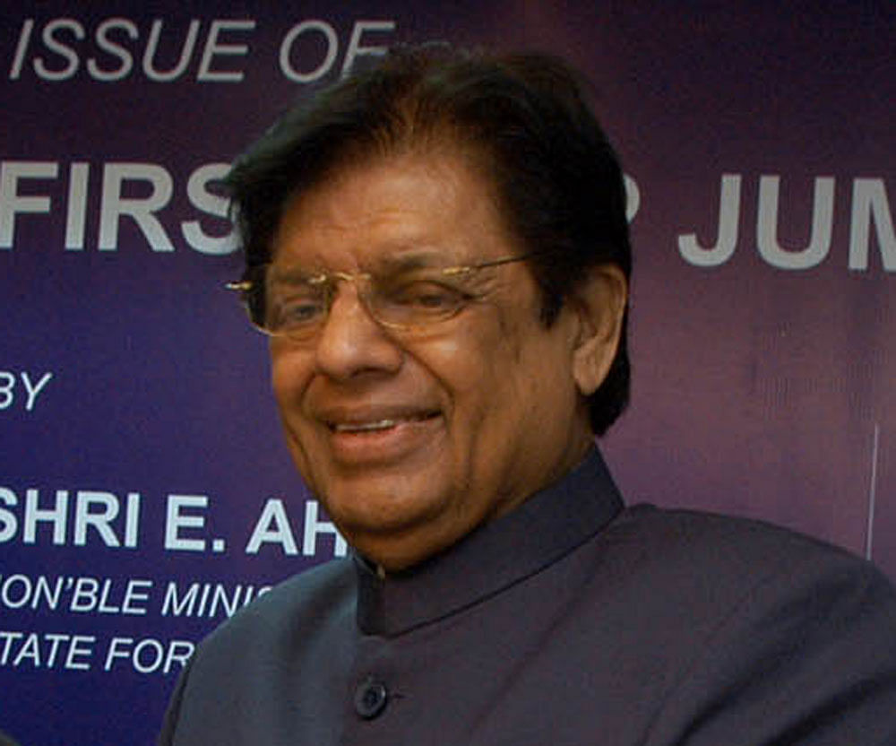78-year-old Ahamed, who is the president of Indian Muslim League, complained of uneasiness and breathlessness, sources said. DH File photo