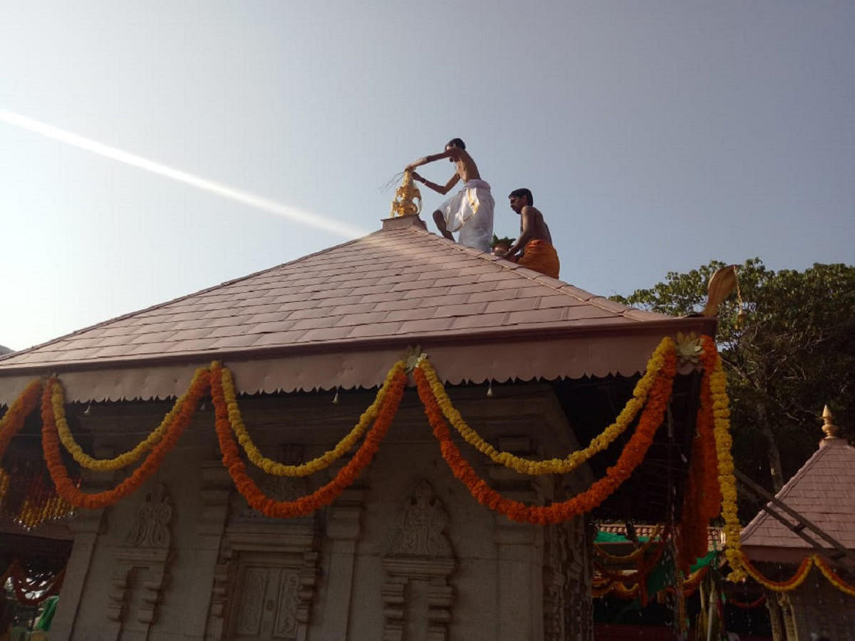 Punar Pratishtha Asthabandha Brahmakalashotsava was held in Sri Talacauvery Kshetra in Madikeri on Wednesday.