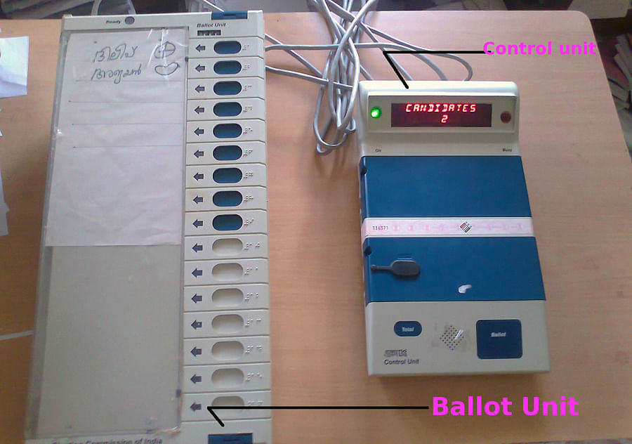 Electronic voting machine. Picture credit: upload.wikimedia.org/ Jayeshj