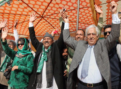 Main opposition PDP has breached the stronghold of National Conference in prestigious Srinagar Parliamentary constituency by gaining a lead in five seats with Jammu and Kashmir Chief Minister Omar Abdullah trailing in Sonawar seat. PTI file photo