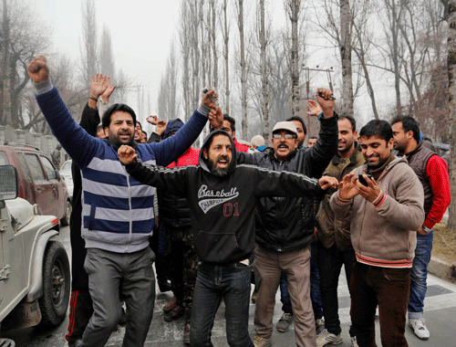 While it is unclear who will form the government in Jammu and Kashmir after the poll results threw up a hung verdict, most of the people in the Valley hope the National Conference and Peoples Democratic Party (PDP) unite "to keep the rightwing BJP at bay." AP Image