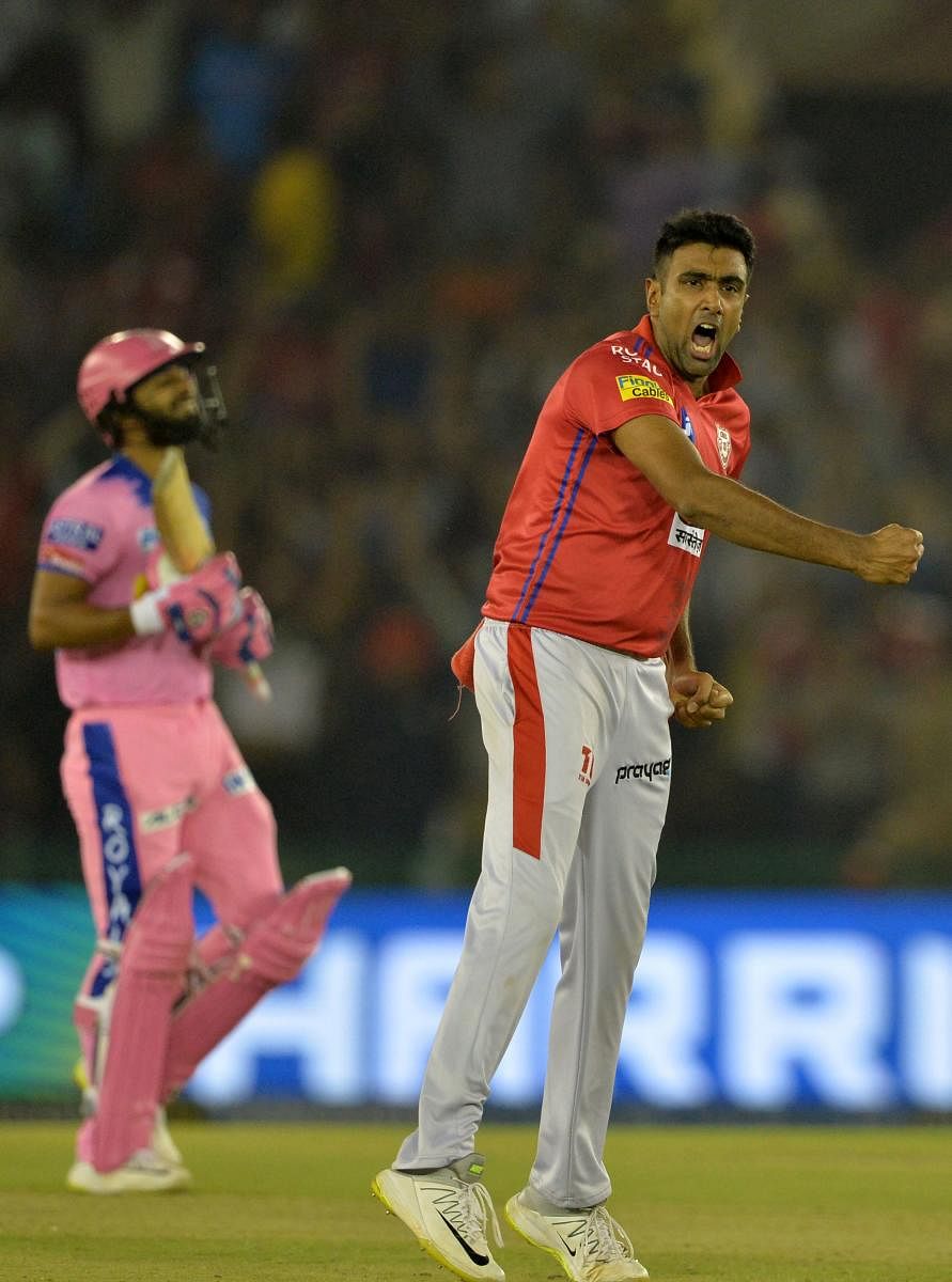 Kings XI Punjab's David Miller feels R Ashwin's (in pic) fine performances with both the ball and the bat has been a huge boost for the side this IPL. AFP