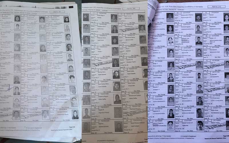 Voters list with deleted names