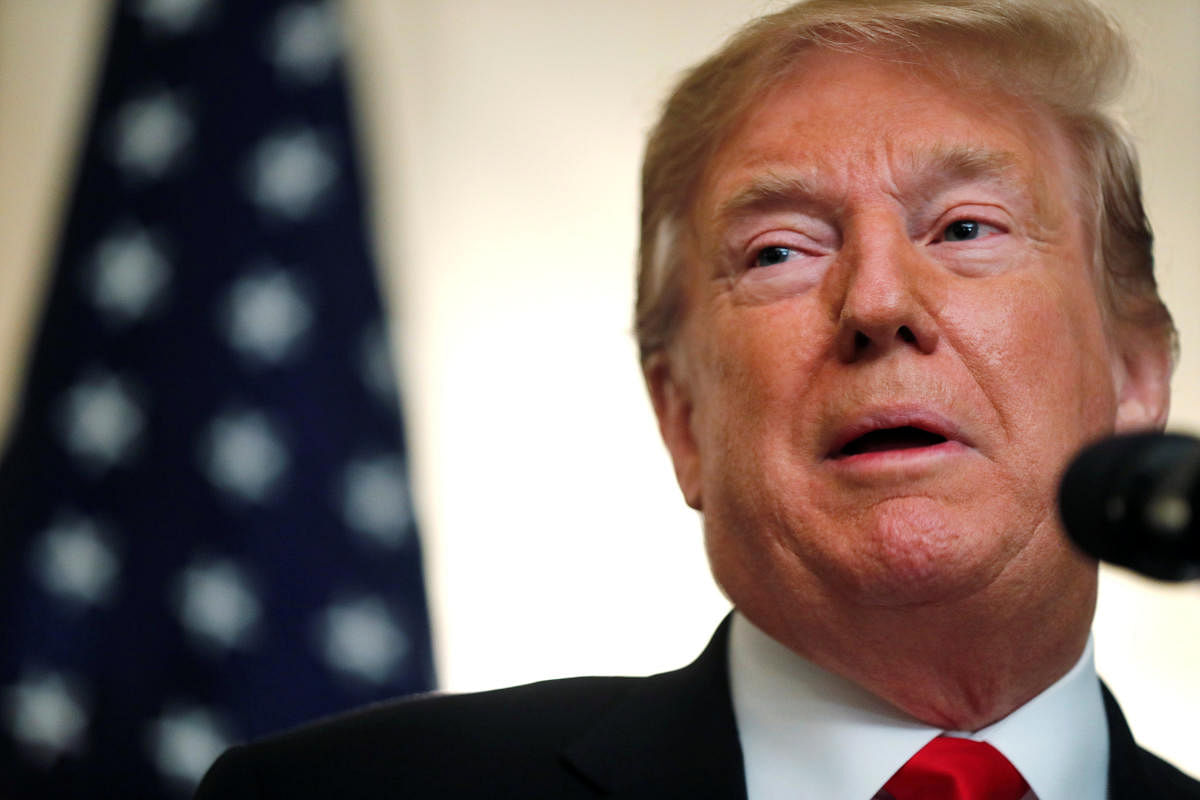 U.S. President Donald Trump speaks during meetings with Israel's Prime Minister Benjamin Netanyahu at the White House in Washington, U.S., March 25, 2019. REUTERS/Carlos Barria