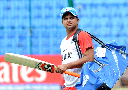Suresh Raina is pulling out all stops to kill his inner demons by spending a lengthy time at the nets, trying to counter the rising deliveries by facing powerful "tennis serves". File DH Photo