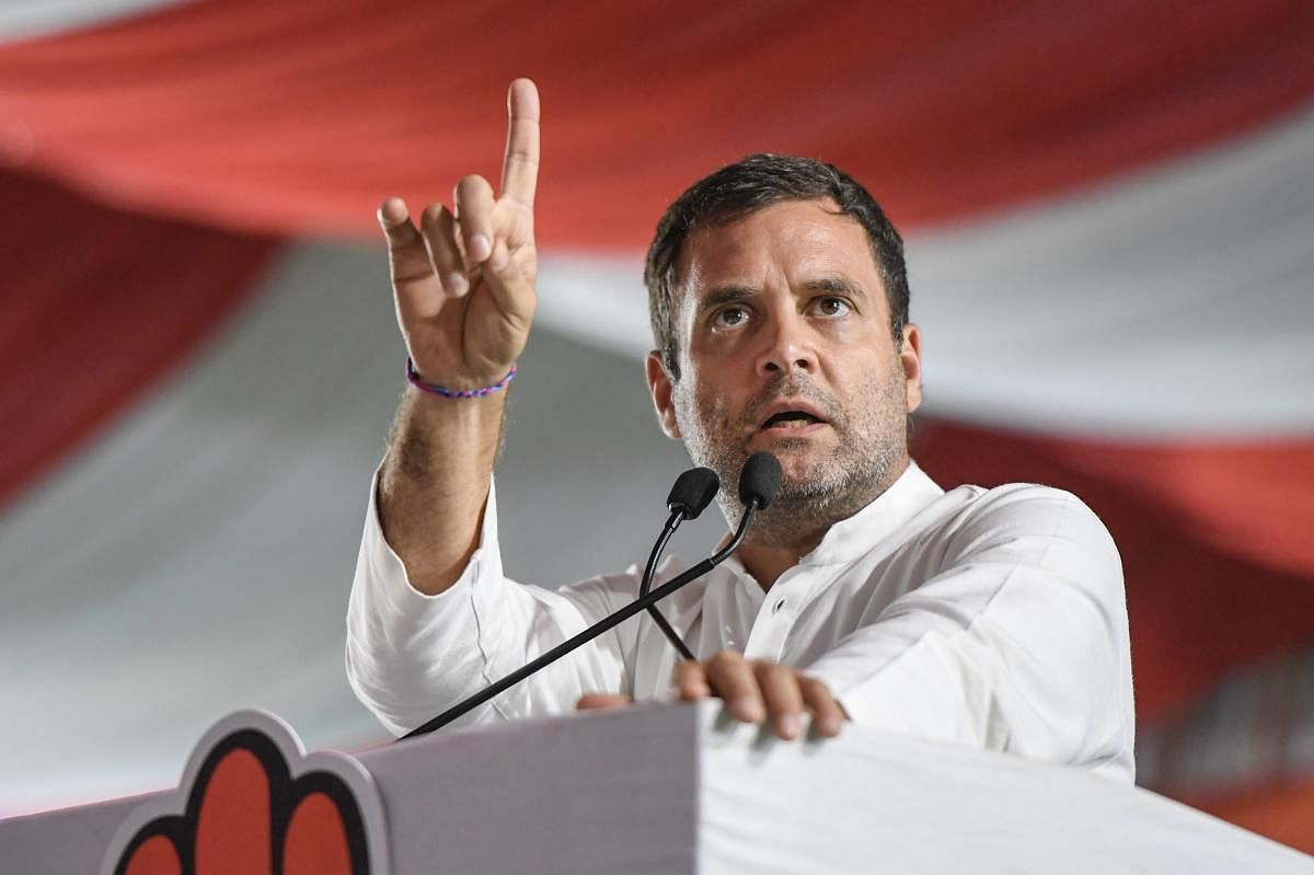 Continuing his attack, the Congress president said fear is nowadays writ large on the face of the "chowkidar". PTI File photo