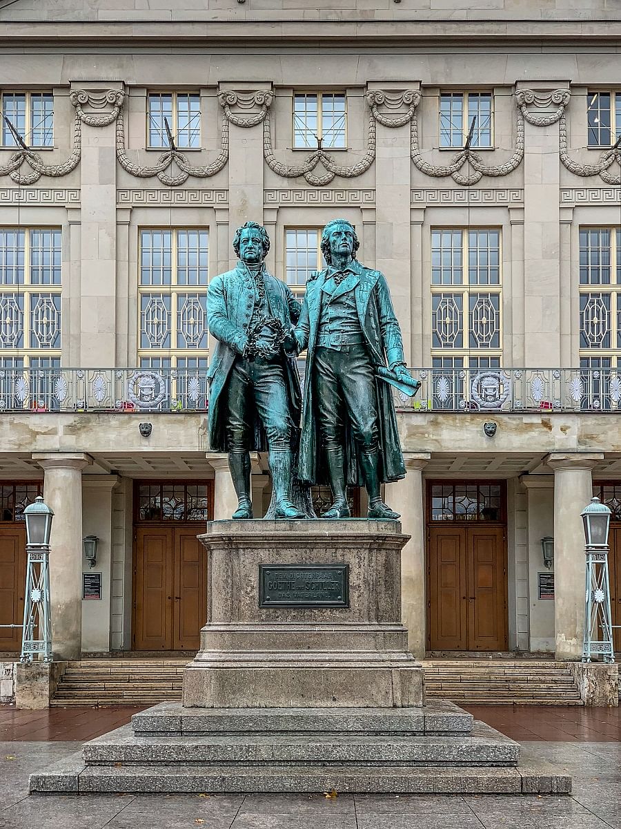  The Goethe and Schiller Monument, Weimar. They are perhaps the most revered literary legends in Germany. 