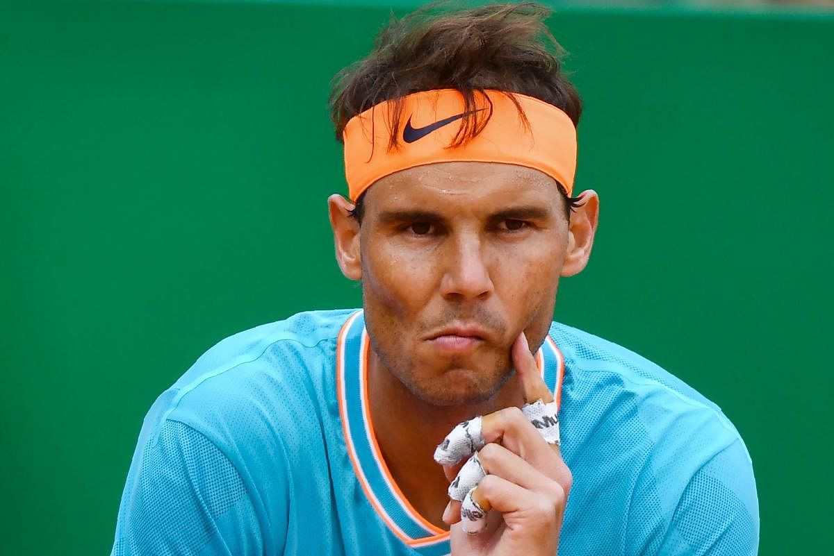 MULLING THINGS OVER: Rafael Nadal has been shell shocked by the defeat against Fabio Fognini in Monte Carlo Masters. AFP