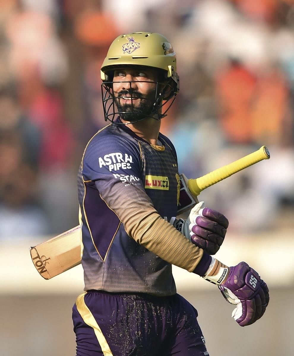 In abysmal from this season, Kolkata Knight Riders skipper Dinesh Karthik would be desperate to hit form against Rajasthan Royals. PTI