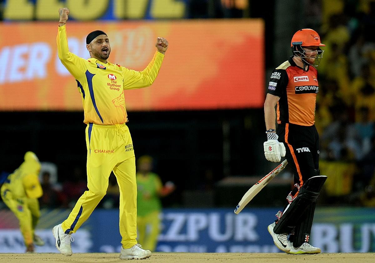 Harbhajan Singh picked up two crucial wickets in Jonny Bairstow and David Warner of Sunrisers Hyderabad in comeback game. AFP