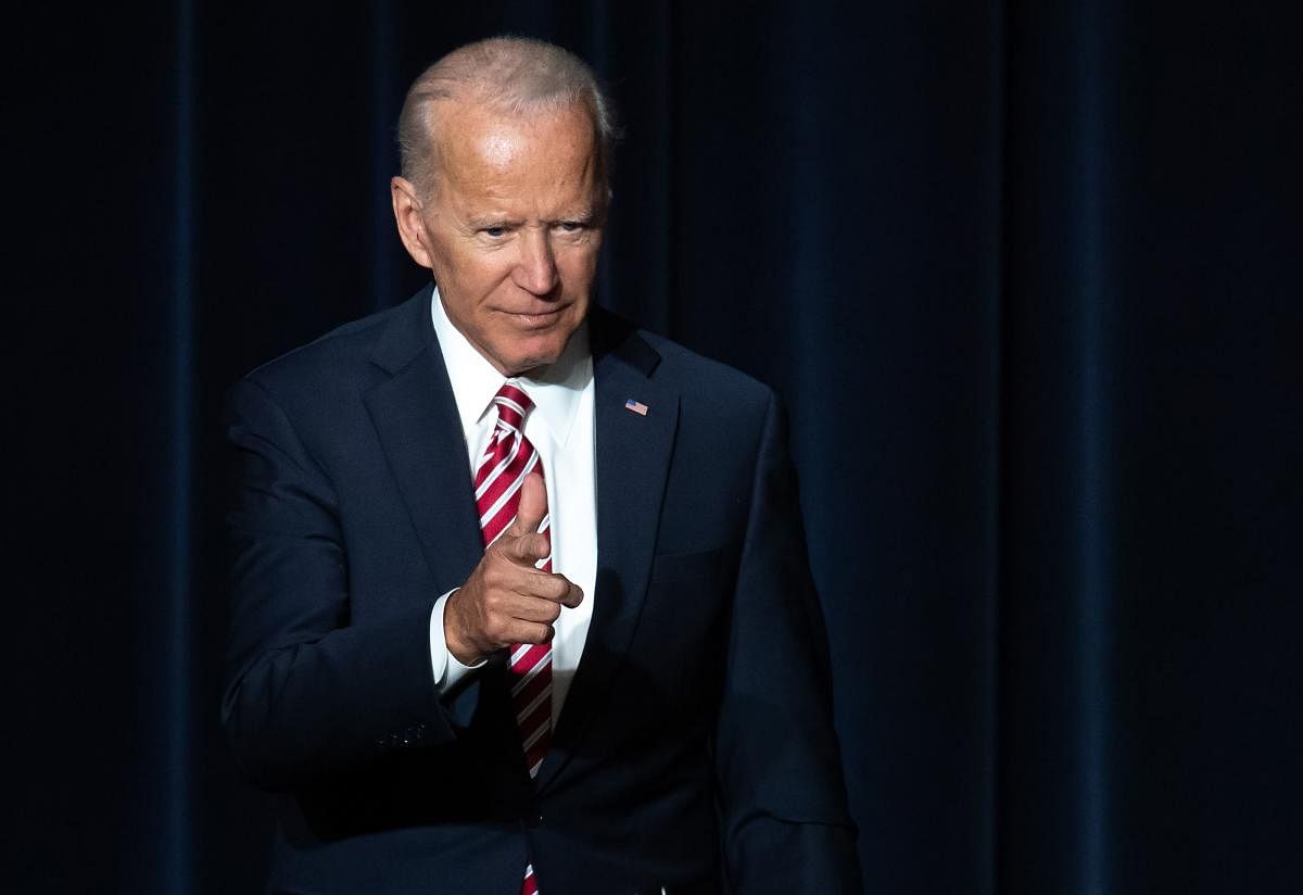 Biden, a 76-year-old lifelong politician, becomes an instant front-runner alongside Vermont Sen. Bernie Sanders, who is leading many polls and has proved to be a successful fundraiser. (AFP File Photo)