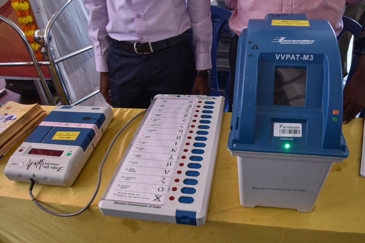 Pictured: Control Unit, EVM and VVPAT