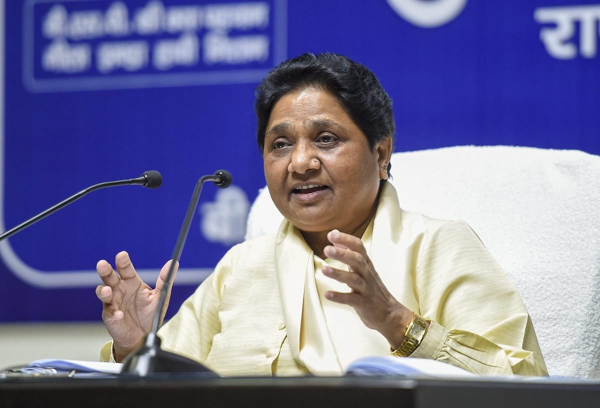 "BJP's claims and promises - only 'hawa hawai'. Their announcements - for hoodwinking people, BJP's statistics - white lies, BJP governments - head of lies and dramatics," Mayawati said. PTI File photo