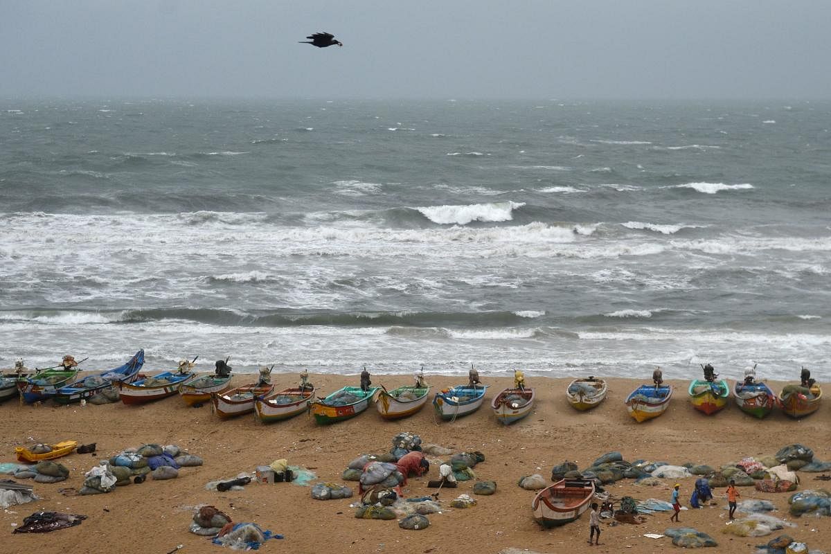 The cyclonic storm 'Fani' Monday morning was located at 880 km of South-East of Chennai and it will continue to move North-West and change its path to North-East from Wednesday. (AFP File Photo)