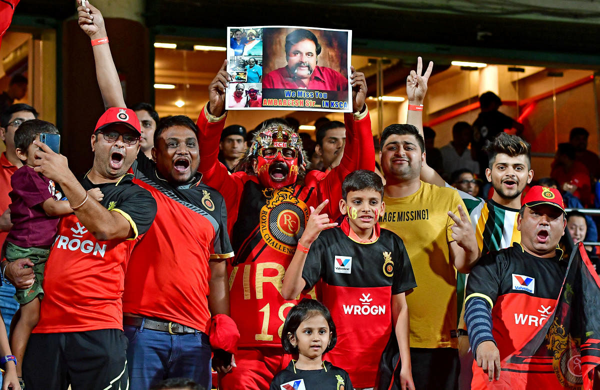 BACKing TO THE HILT Royal Challengers Bangalore fans have stood firmly behind their team despite their poor showing in the Indian Premier League. DH Photo/ Krishnakumar PS