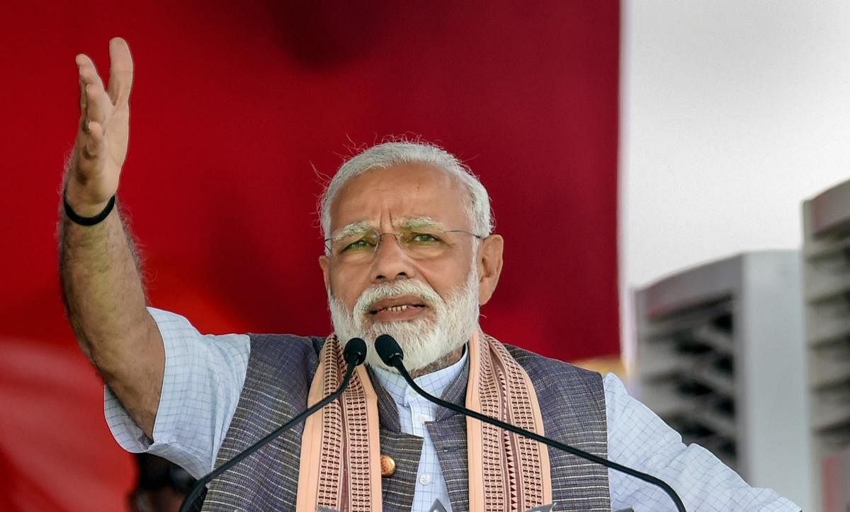 Addressing an election rally here, Modi also slammed the Congress, alleging that the party wants a weak government which it can "remote control". PTI File photo