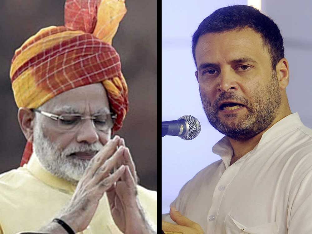 The Election Commission will on Tuesday take a call on the alleged violation of model code of conduct by Prime Minister Narendra Modi, BJP president Amit Shah and Congress president, Rahul Gandhi. (PTI File Photo)