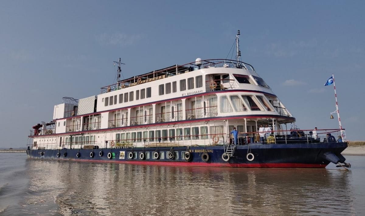 The cruise left the Pandu port on a 17-day voyage with 30 persons on board including nine foreign tourists.