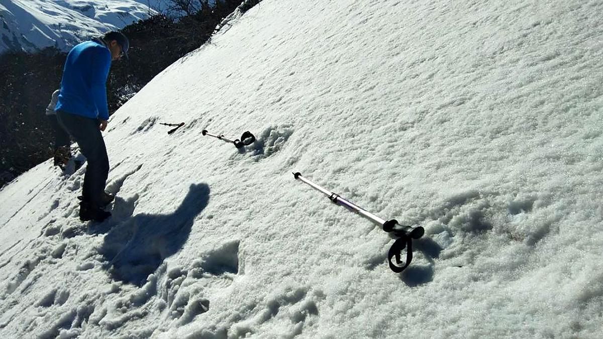 The Army also released photos showing large footprints in the snow which they claim to belong to the creature. AFP File photo